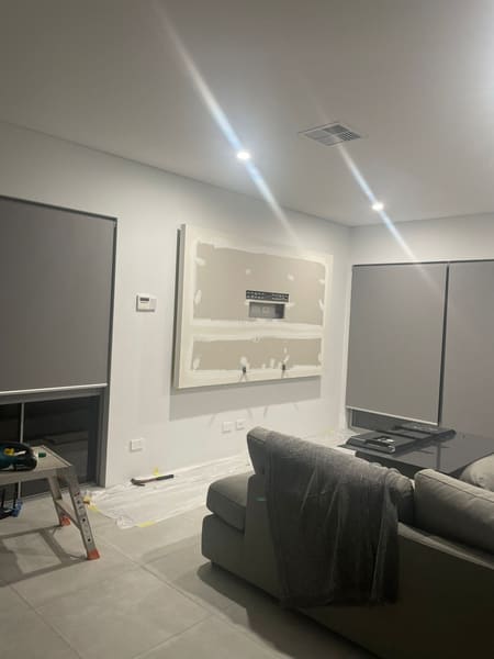 Custom TV feature wall plasterboard build in Perth